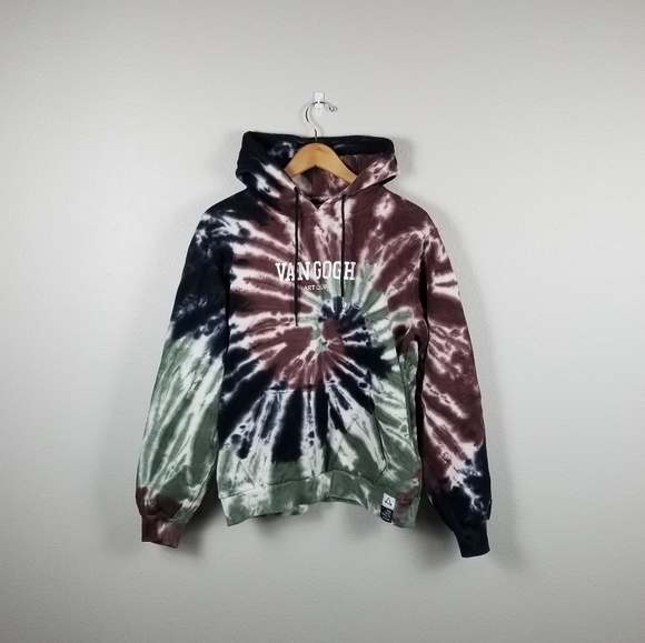 Van Gogh Museum Amsterdam Limited Edition Tie Dye Cotton Hoodie Size Large - Picture 2 of 12